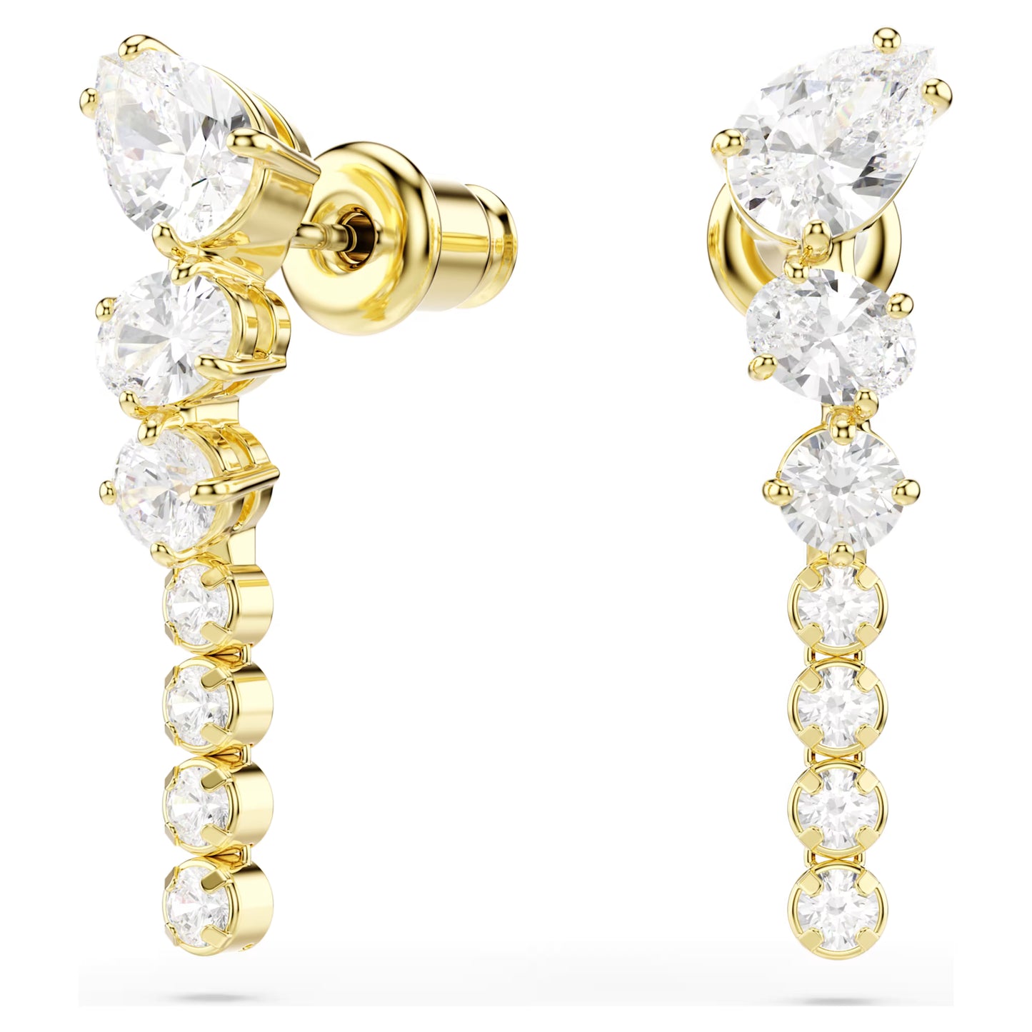 Gold Mesmera Mixed Cut Swarovski Drop Earrings