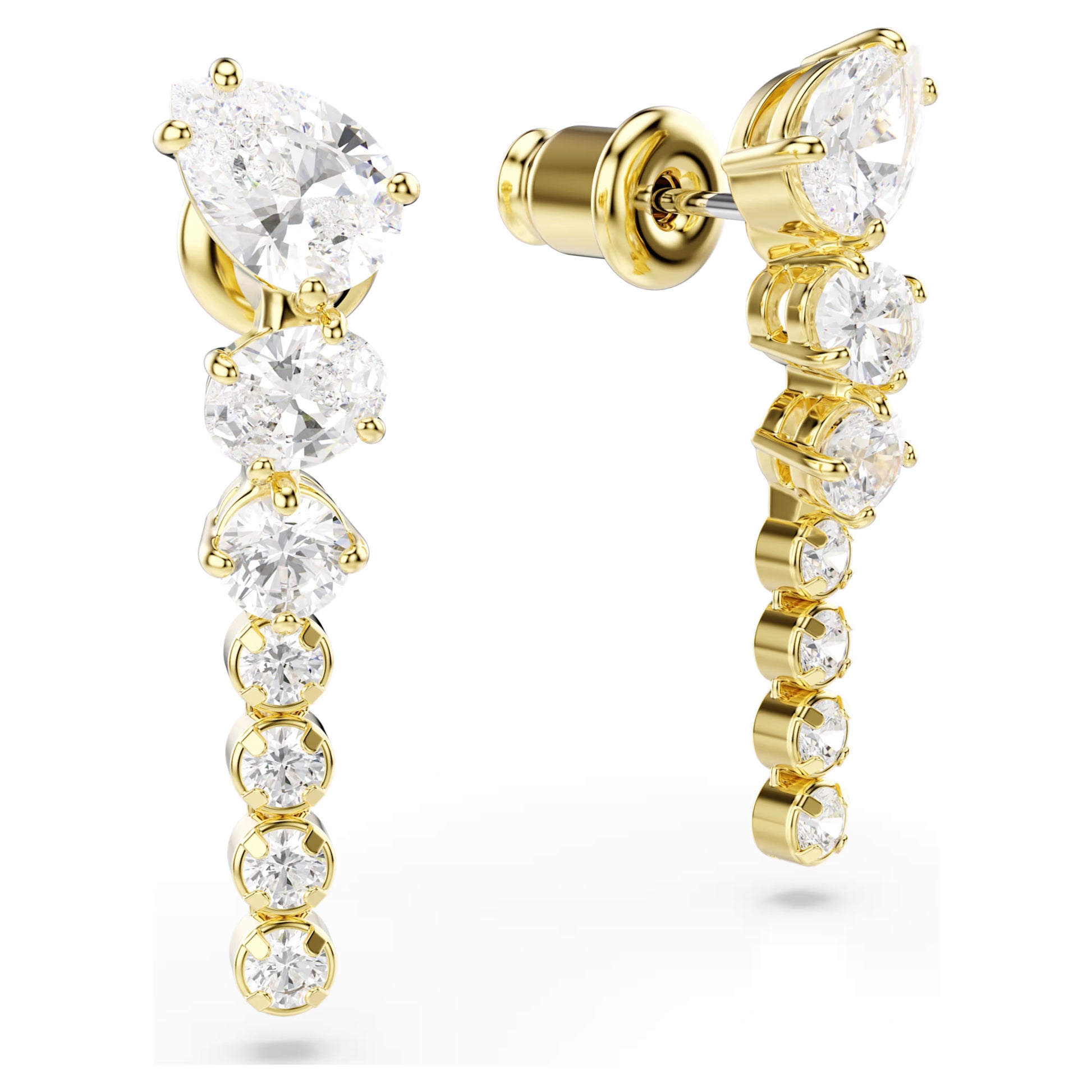 Gold Mesmera Mixed Cut Swarovski Drop Earrings