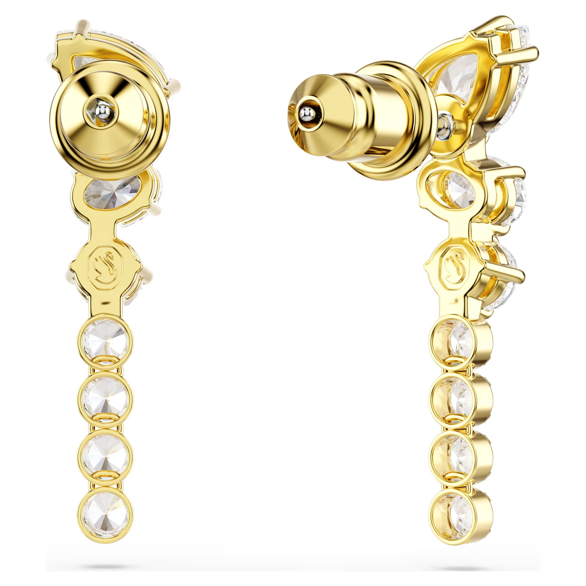 Gold Mesmera Mixed Cut Swarovski Drop Earrings