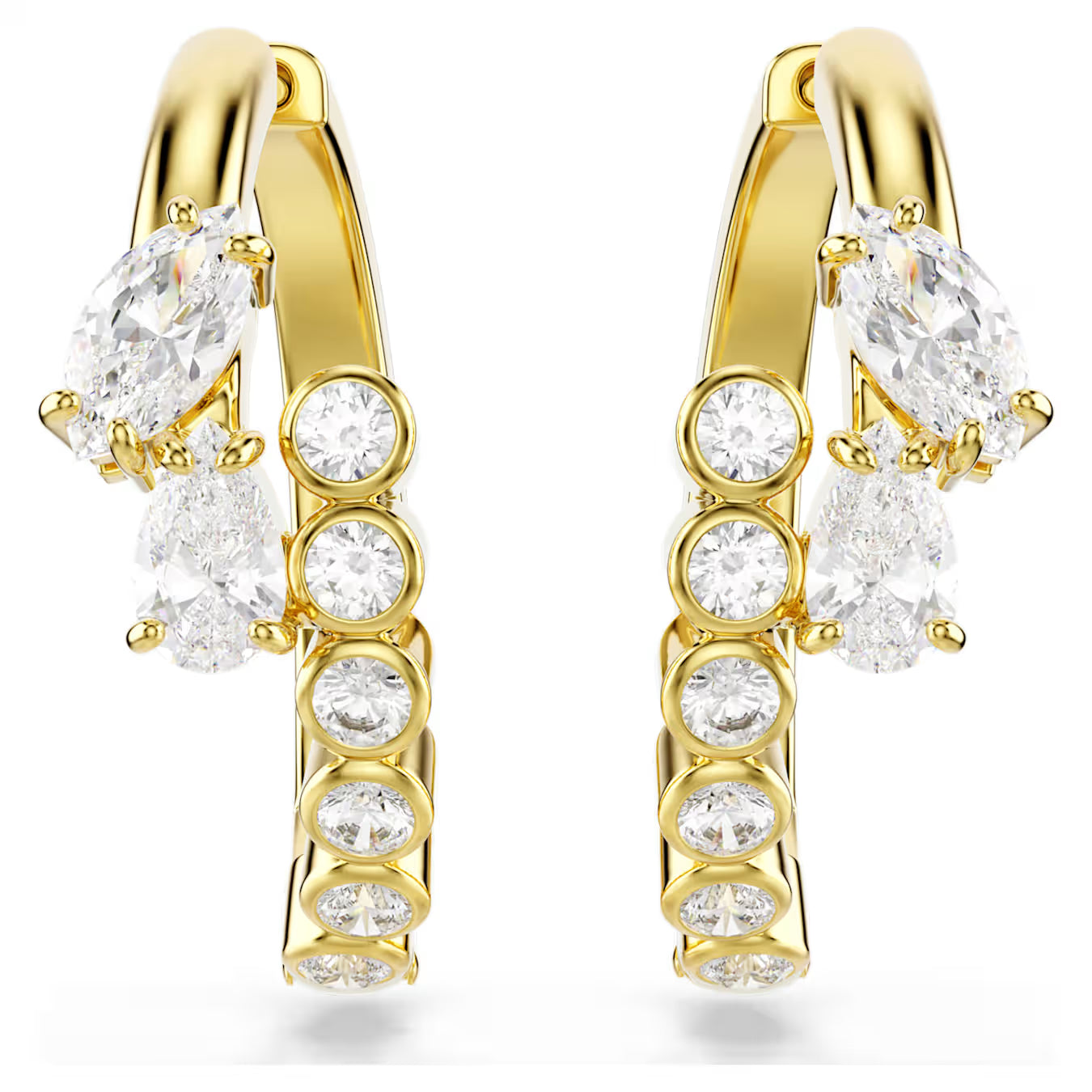 Gold Mesmera Mixed cut Swarovski Hoop Earrings