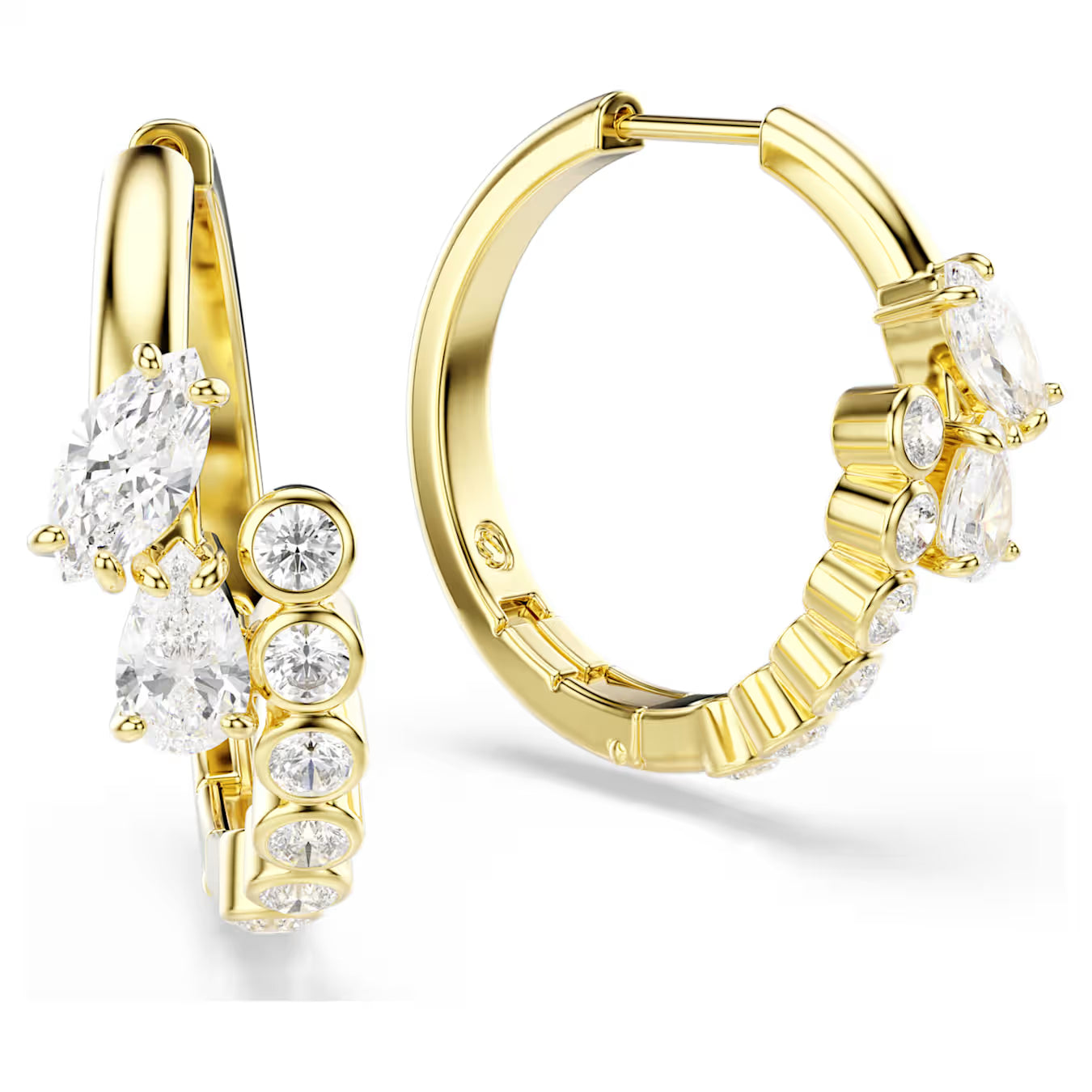 Gold Mesmera Mixed cut Swarovski Hoop Earrings