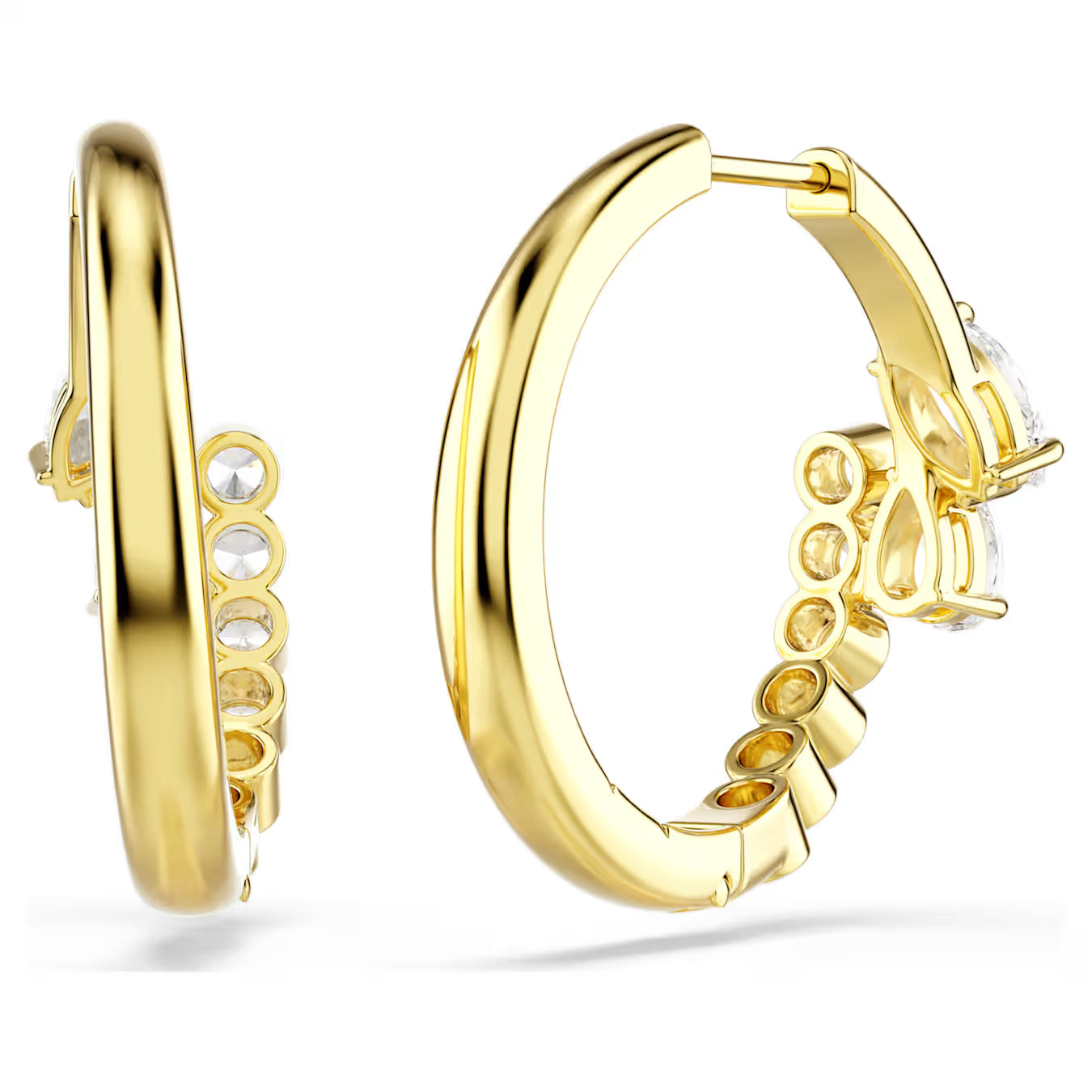 Gold Mesmera Mixed cut Swarovski Hoop Earrings
