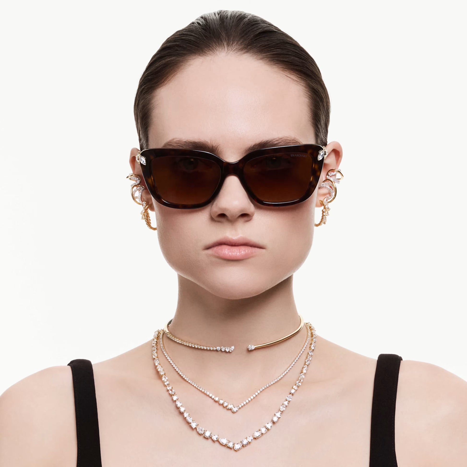 SWAROVSKI MESMERA MIXED CUTS, GOLD TONE NECKLACE
