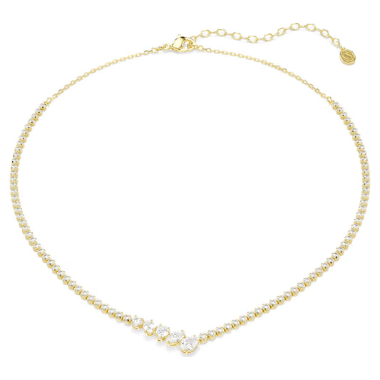 Gold Mesmera V Shaped Mixed Cuts Swarovski Necklace