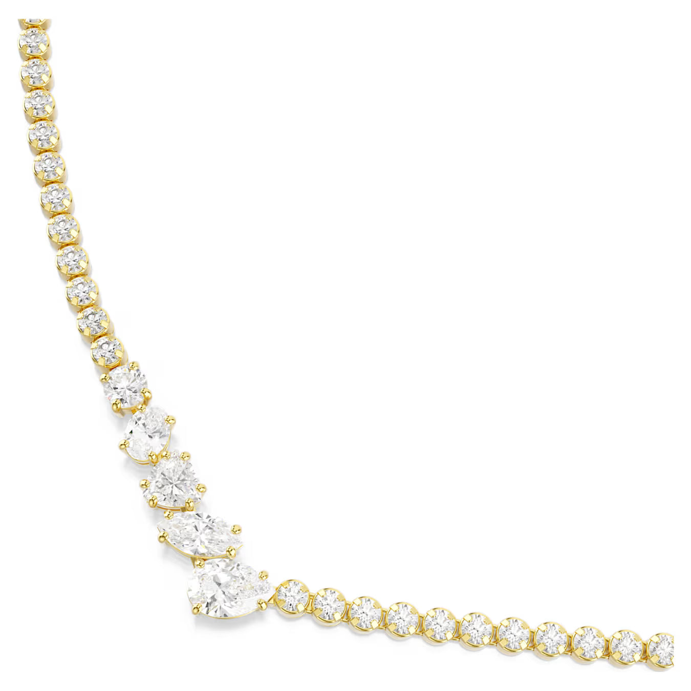 Gold Mesmera V Shaped Mixed Cuts Swarovski Necklace