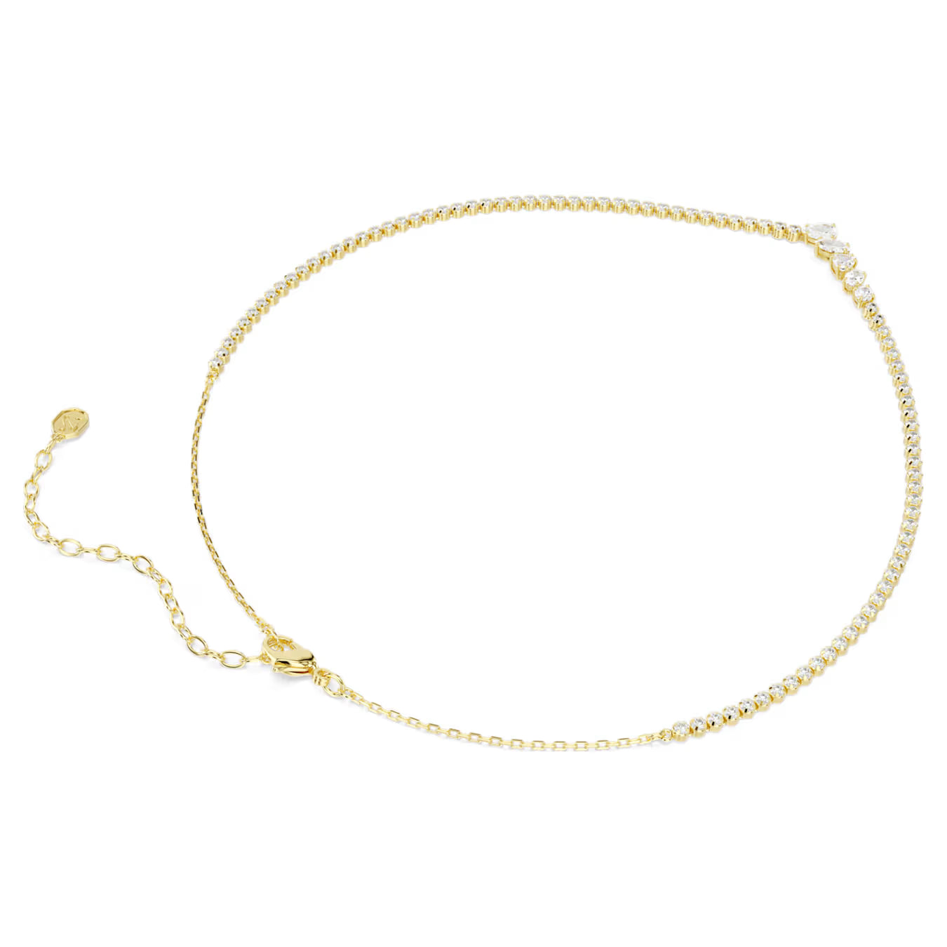 Gold Mesmera V Shaped Mixed Cuts Swarovski Necklace