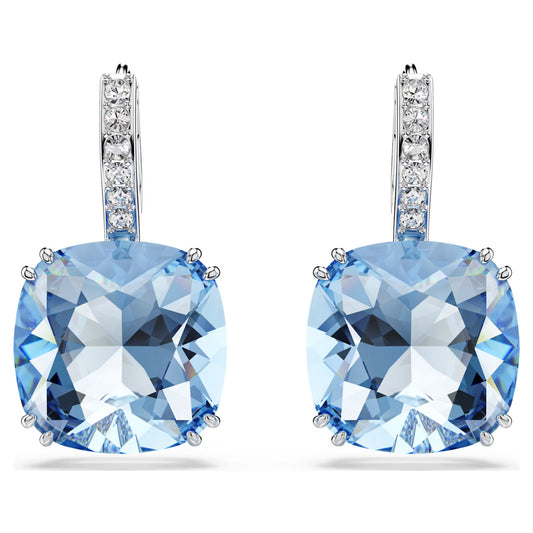 Blue Millenia Cushion Cut Swarovski Drop Earrings
