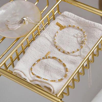 GOLD & SIL DAINTY SPARKLE CHLOBO BRACELET