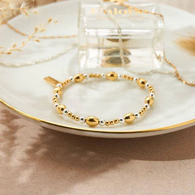 GOLD & SIL CUTE OVAL CHLOBO BRACELET