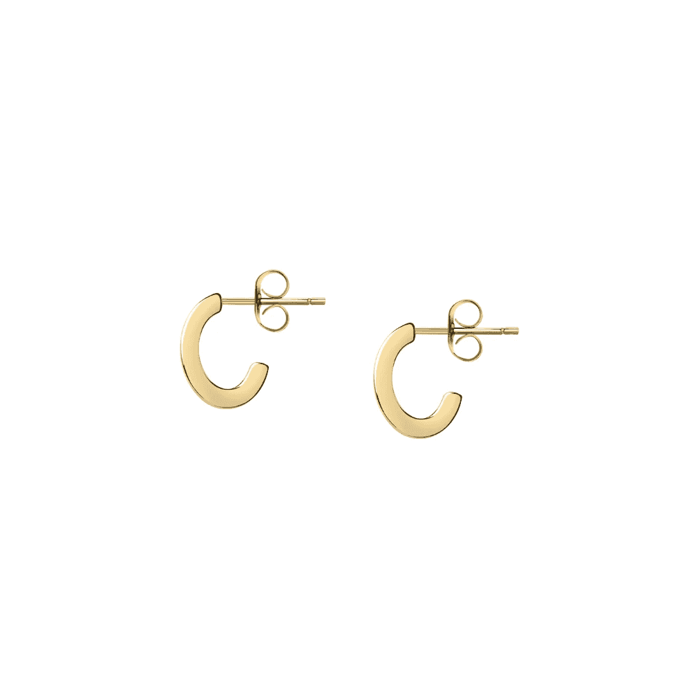 morellato 18k gold plated creole earrings +ip gold w/crystal