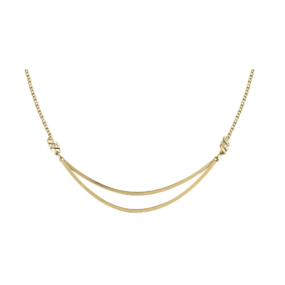 morellato 18k gold plated torchon necklace with crystals