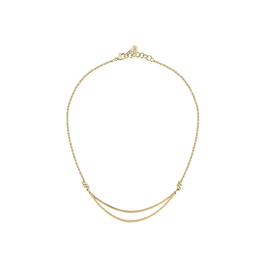 morellato 18k gold plated torchon necklace with crystals