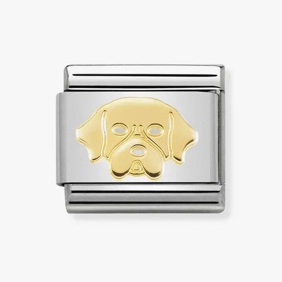 Nomination Classic Gold Golden Retriever Charm