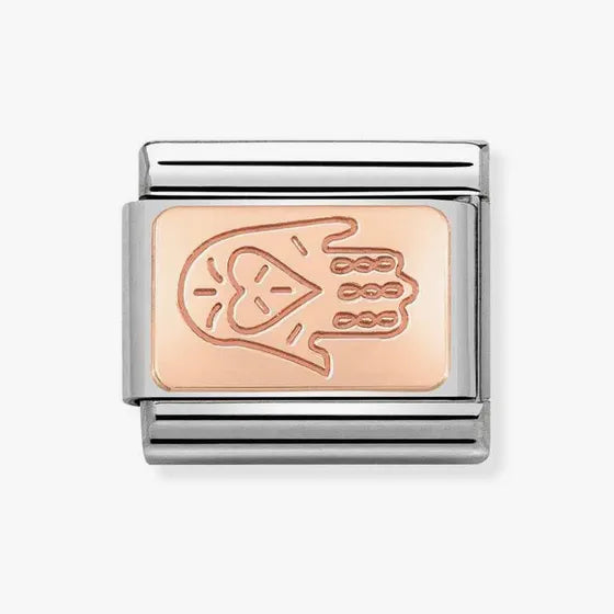 Rose Gold On Stainless Steel Hand Of Fatima Charm