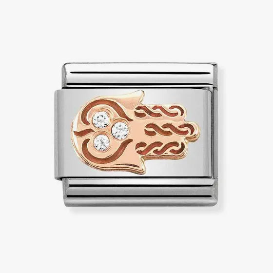Nomination Classic Rose Gold Hand of Fatima with CZ Charm