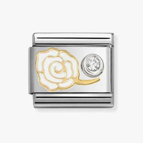 Nomination White Rose Crystal Charm