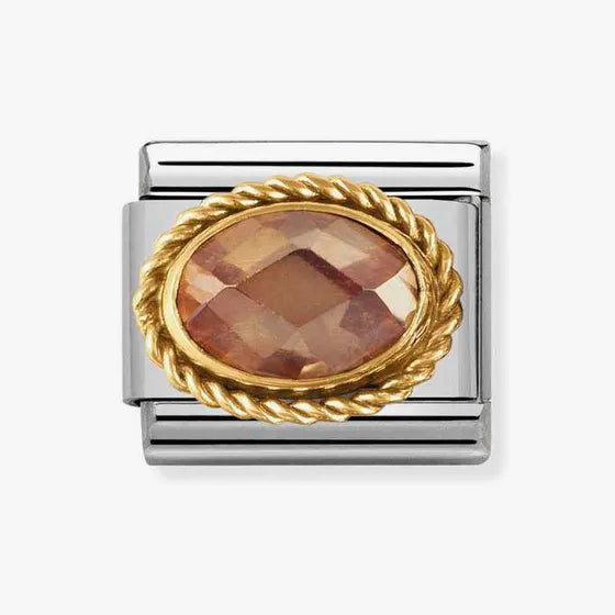 CLASSIC GOLD FACETED Champagne CUBIC ZIRCONIA CHARM
