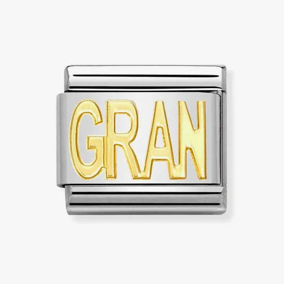 Composable classic GRAN link in steel and 18kt gold