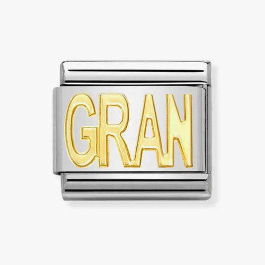 Composable classic GRAN link in steel and 18kt gold