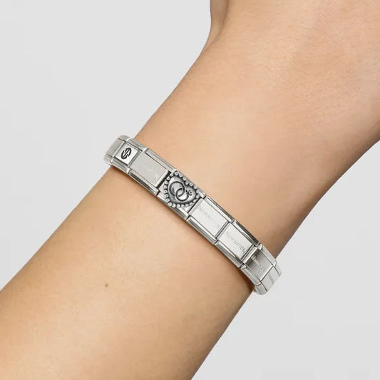 Nomination Composable Classic Link, Wedding Rings Heart, beaded setting Charm