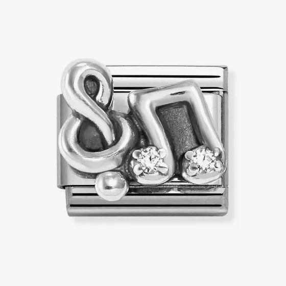 Nomination Composable Classic Link, Treble Clef, Music Notes, CZ charm