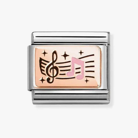 Nomination Classic Rose Gold Treble Clef & Beam Note Charm