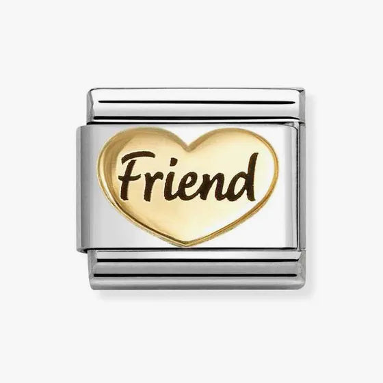 Nomination Classic Gold & Enamel Friend Heart Charm