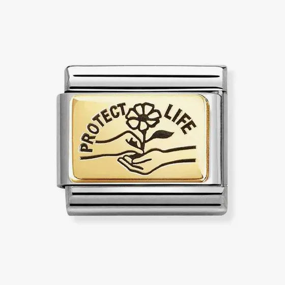 Nomination Classic Gold Protect Life Nature Charm