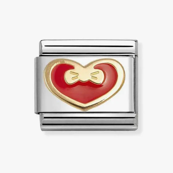 RED HEART WITH BOW NOMINATION CHARM