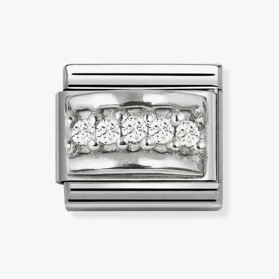 Nomination Classic Silver Zirconia Track Charm