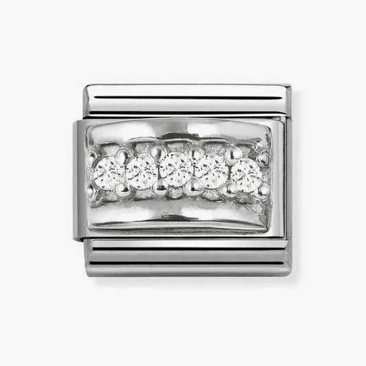 Nomination Classic Silver Zirconia Track Charm