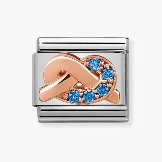 Nomination Composable Classic Link Knot Mother and Son Blue stones Charm