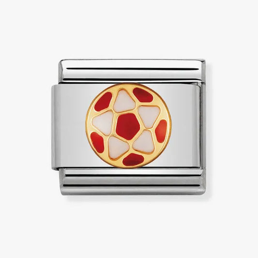 Nomination Classic Gold & Red Enamel Football Charm