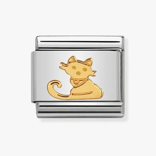 NOMINATION COMPOSABLE CLASSIC LINK WITH GOLD SITTING CAT