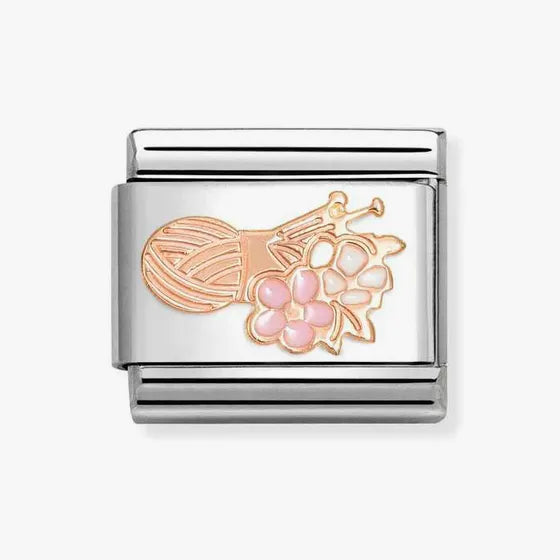 Nomination Classic Rose Gold Knitting with Flowers Charm