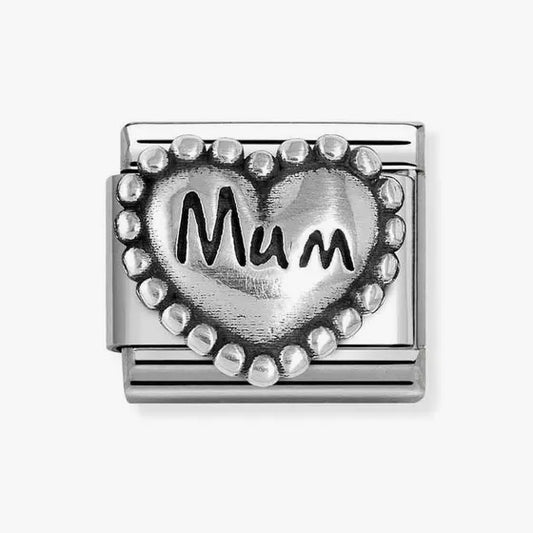 Composable Classic Link, Heart MUM, vintage look Charm