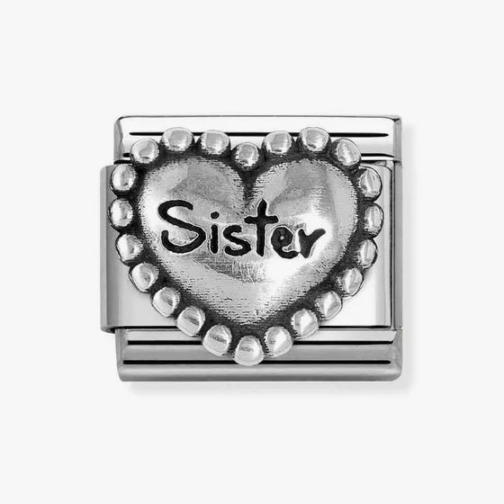 Nomination Composable Classic Link, Heart SISTER, vintage look Charm
