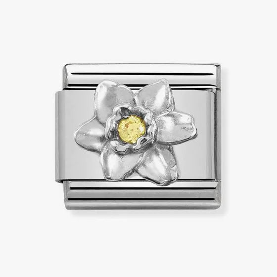 Nomination Composable Link, Silver Daffodil, Yellow CZ