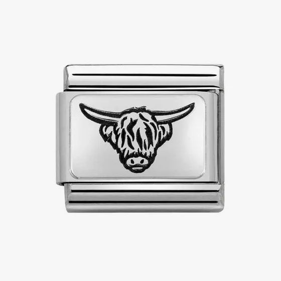 Nomination Classic Silver Highland Cow Charm