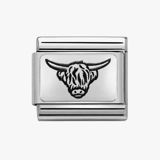 Nomination Classic Silver Highland Cow Charm