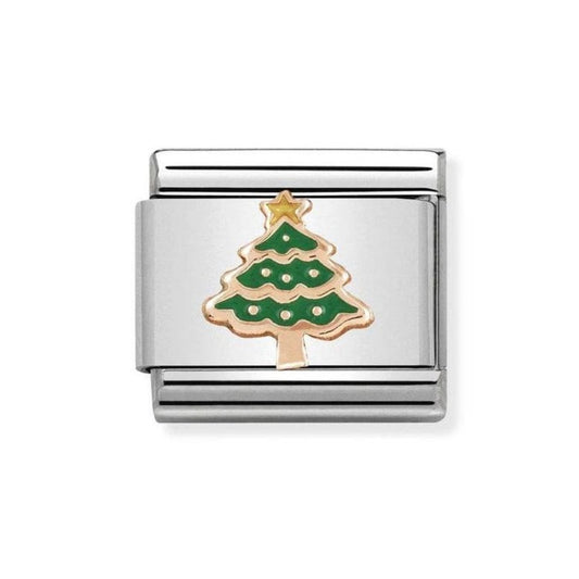 Composable Link, Rose Gold Christmas Tree Charm