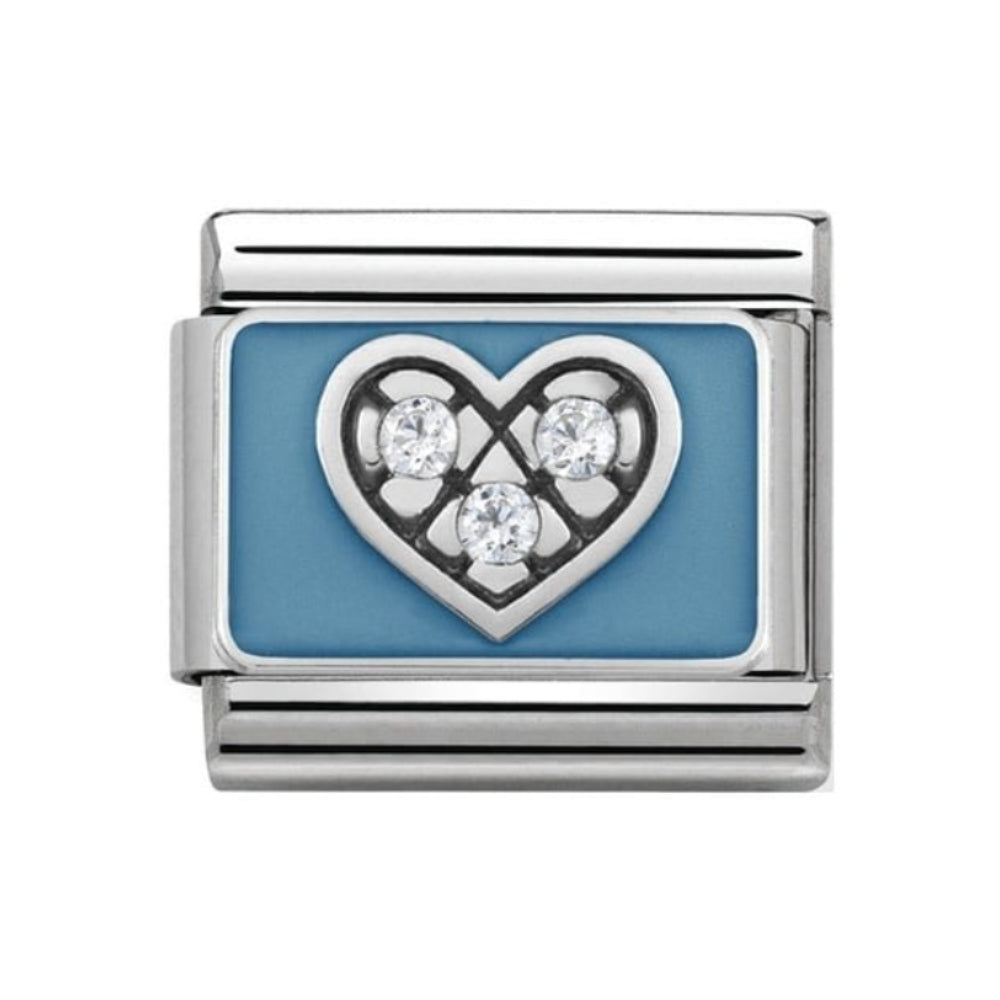 Nomination Composable Classic Link "Blue Heart" Silver