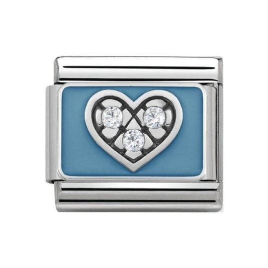 Nomination Composable Classic Link "Blue Heart" Silver