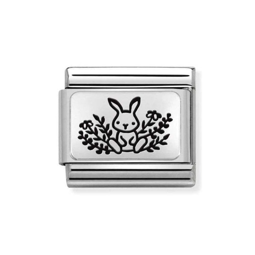 Nomination Composable Classic Link "Rabbit With Flowers" Silver