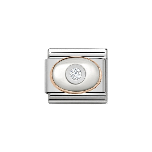 Nomination Composable Classic Link "White Mother Of Pearl CZ" Rose Gold