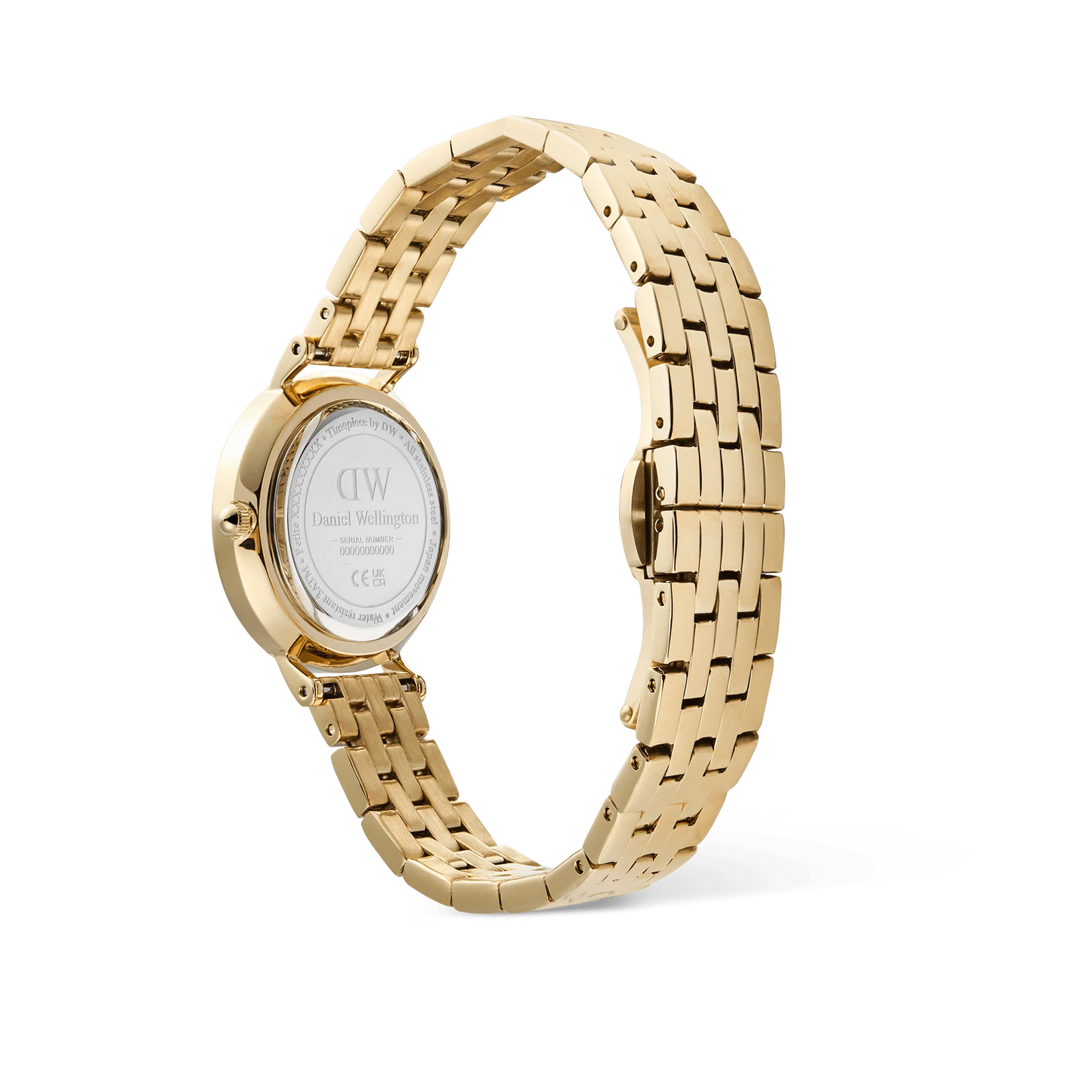 Petite Roman Numerals Date 5-link Gold ladies Watch
