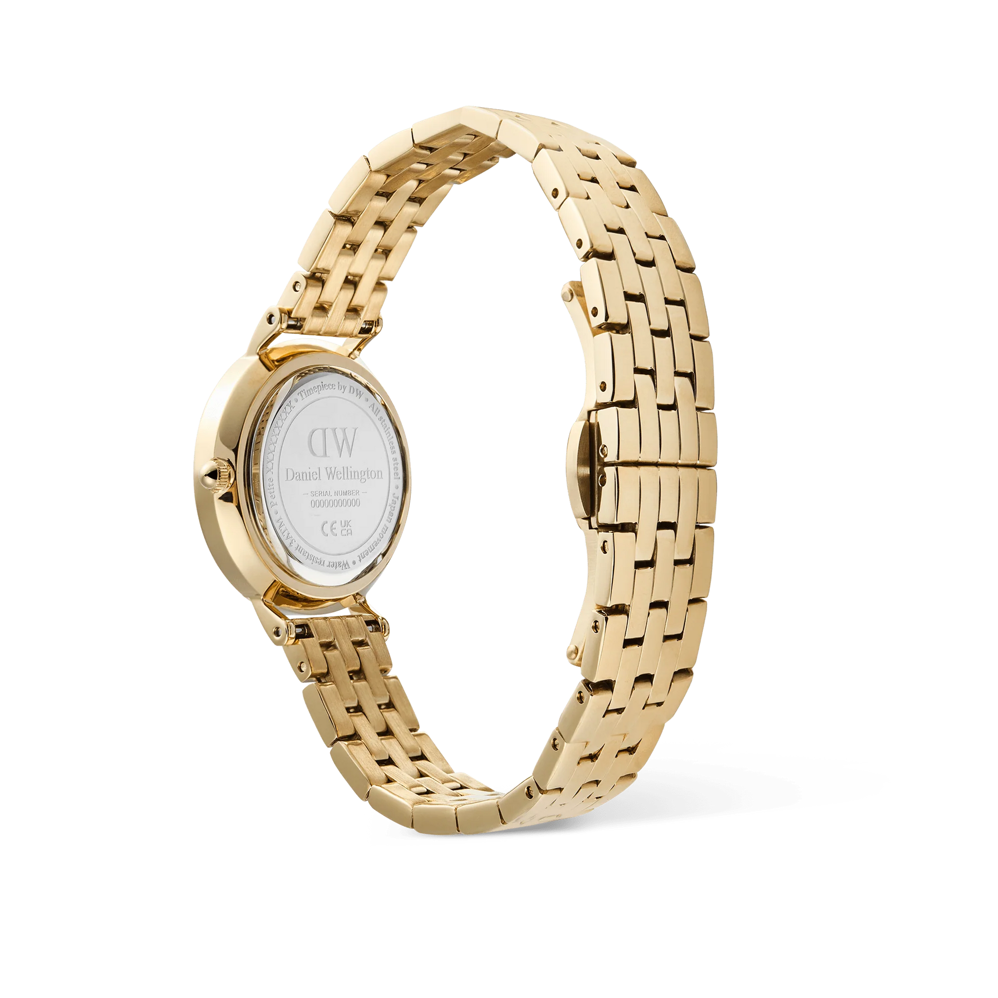 Petite Roman Numerals Date 5-link Gold ladies Watch