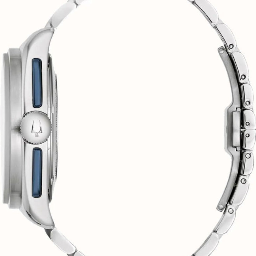 Bulova Lunar Pilot Chronograph Gents Stainless Steel with Interchangable Blue Leather Strap