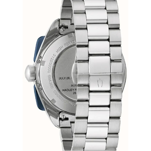 Bulova Lunar Pilot Chronograph Gents Stainless Steel with Interchangable Blue Leather Strap