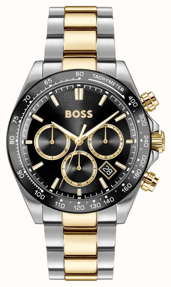 BOSS BLACK DIAL CHRONOGRAPH GENTS TWO-TONED WATCH